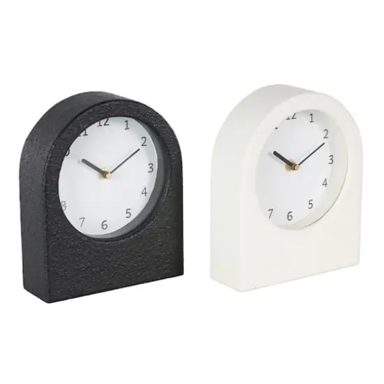 8.75" Textured Decorative Clock with Gold Accents Set {5}