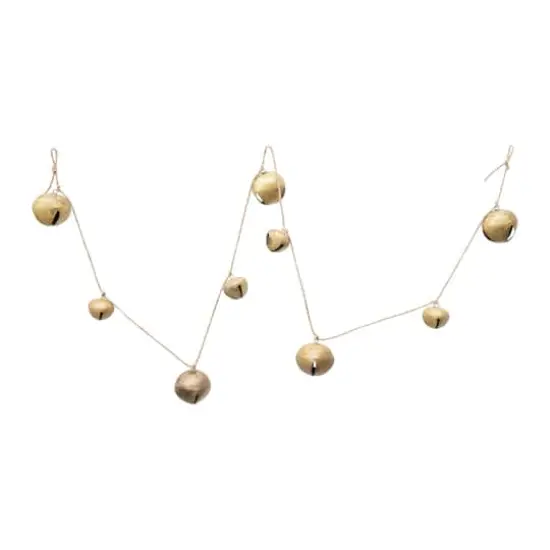 Hello Honey&reg; 6.3ft. Gold Finish Metal Jingle Bell Garland {1}