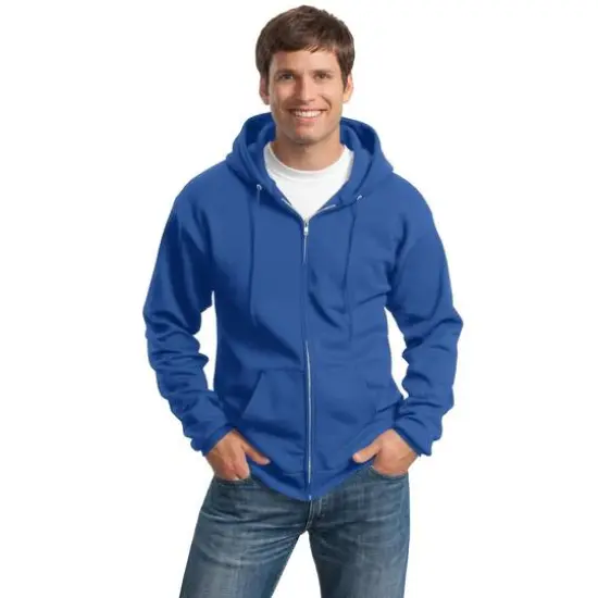 Port & Company&reg; Tall Essential Fleece Full-Zip Hooded Sweatshirt Royal {3}