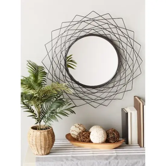 Geometric Black Wall Mirror {4}