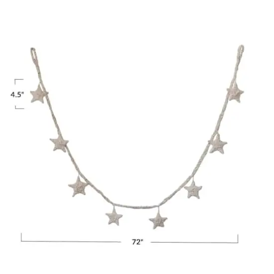 Hello Honey&reg; 6ft. Natural Handmade Cotton Blend Star Garland {4}