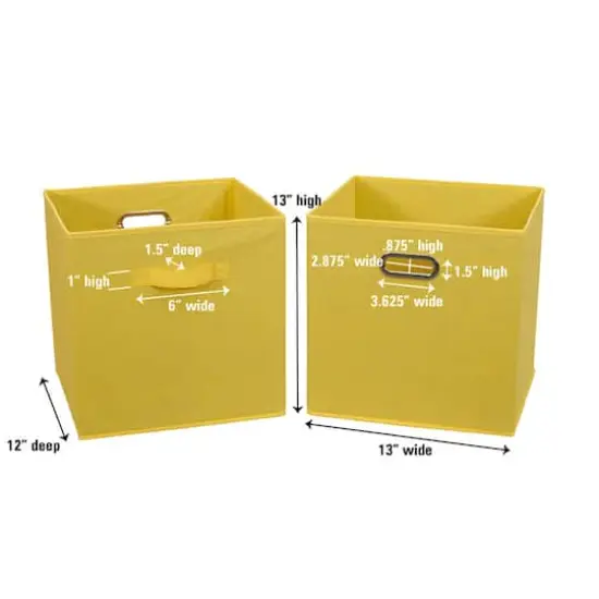 2 Pack Household Essentials 13" Fabric Storage Bins Yellow {5}