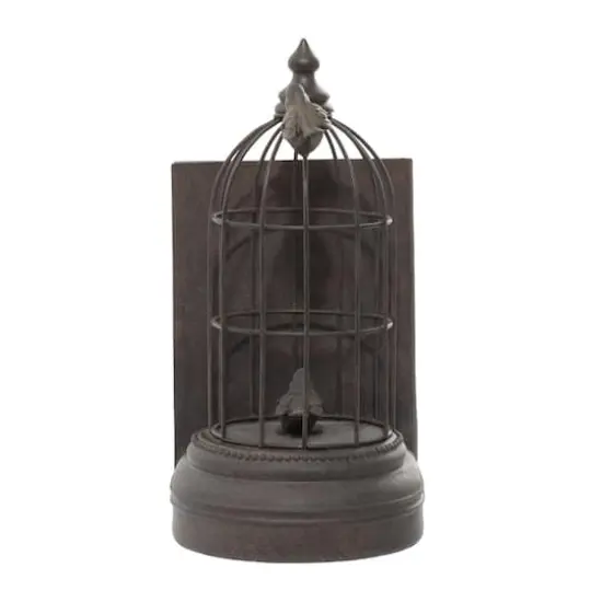 Black Metal Farmhouse Birdcage Bookends Set {3}