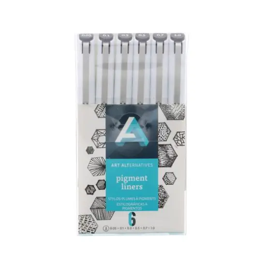 Art Alternatives Black Pigment Liner Pen 6 Piece Set {1}