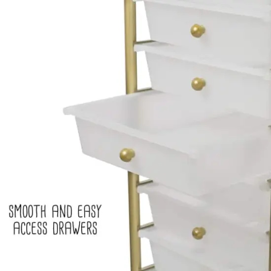 Honey Can Do 10-Drawer Gold Rolling Storage Cart {4}