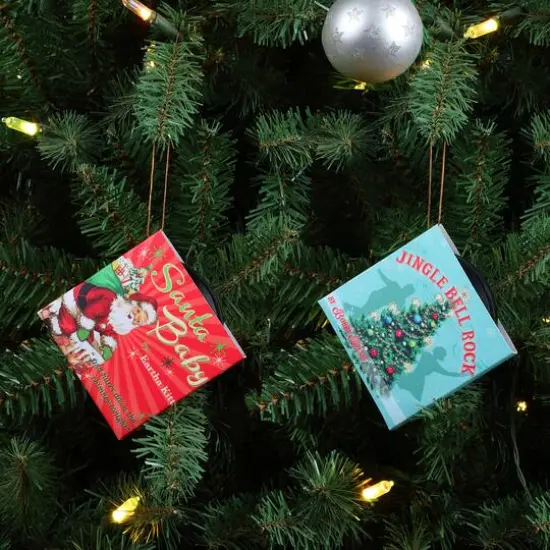 2ct. Vintage Vinyl Record Ornaments {3}