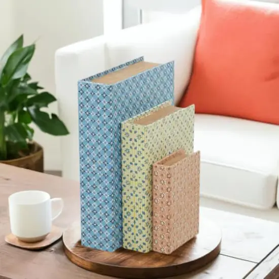 Floral Canvas Faux Book Box Set {1}