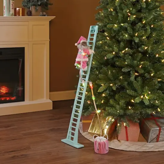 3.5ft. Animated Pastel Super Climbing Santa {3}