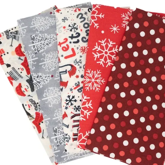SINGER Christmas Snowman Cotton Fabric Fat Quarter Bundle {3}