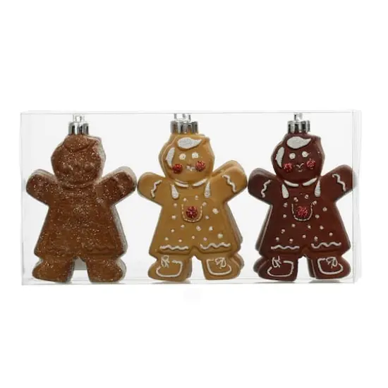 6 Pack 95mm Gingerbread Shatterproof Ornaments by Ashland® {4}