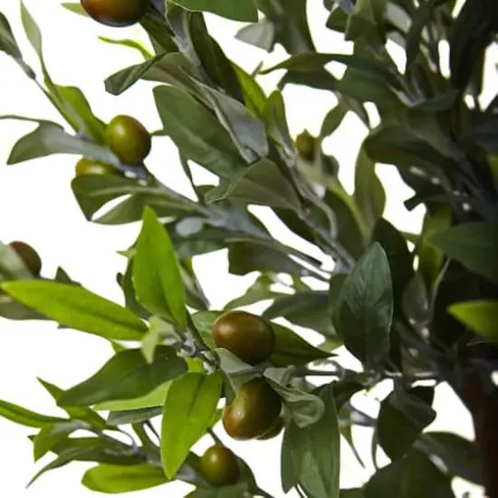 4.5ft. Olive Topiary Tree with Farmhouse Barrel Planter {4}