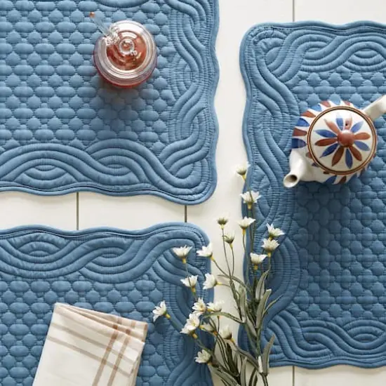 DII&reg; Quilted Farmhouse Placemats, 6ct. French Blue {5}