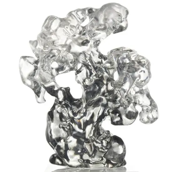 10" Clear Freeform Glass Sculpture {6}