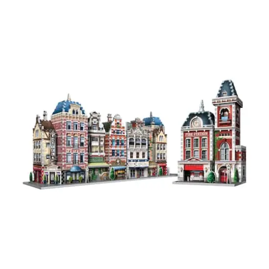 Urbania Collection - 4 3D Puzzles: Hotel, Cinema, Cafe, and Fire Station: 1165 Pcs {4}