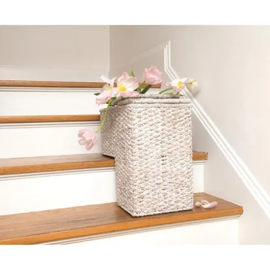 Hello Honey&reg; 16" Woven & Whitewashed Rope Stair Basket with Handles {4}