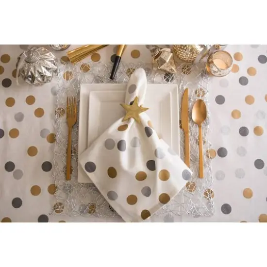 DII&reg; 52" Metallic Confetti Tablecloth {5}