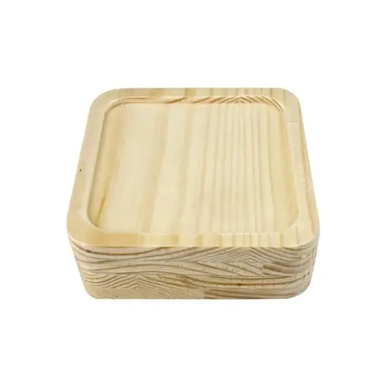Square Welled Pinewood Coasters, 4ct. by Make Market&reg; {4}