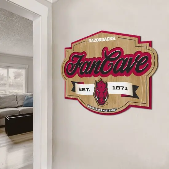 NCAA Fan Cave Sign Arkansas Razorbacks {5}