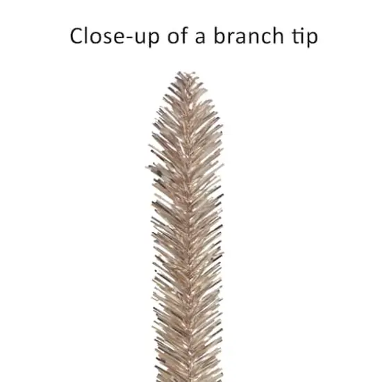 7ft. Pre-Lit Rose Gold Tinsel Artificial Christmas Tree, Clear Lights {7}