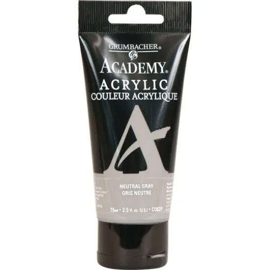Grumbacher&reg; Academy&reg; Acrylic, 2.5oz. C082P Neutral Gray {1}