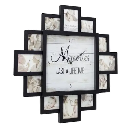 Black"Lifetime Memories" Picture Frame Wall Collage Clock {1}