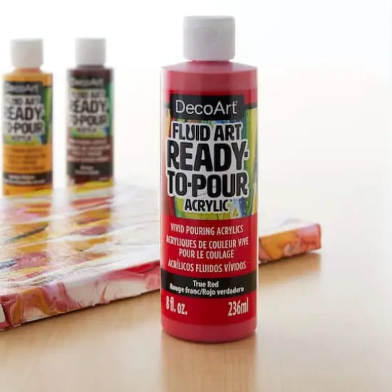 DecoArt&reg; Fluid Art Ready-to-Pour Acrylic&trade; Paint, 8oz. True Red {3}