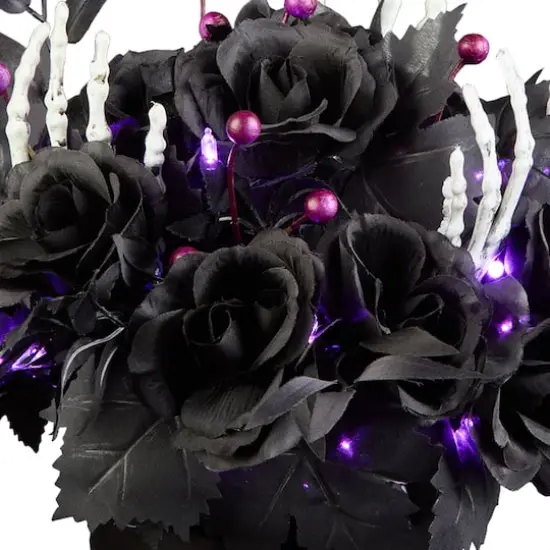 19" Bad to the Bone LED Halloween Centerpiece in Black Cauldron {4}