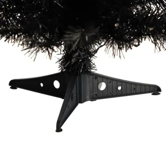 2ft. Pre-Lit Black Artificial Christmas Tree, Warm White LED Lights {7}