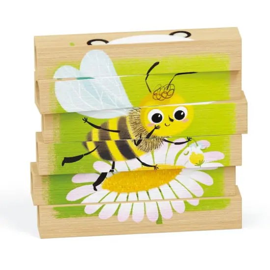 Quercetti&reg; Endangered Animals Mix-N-Match Wood Puzzle {6}