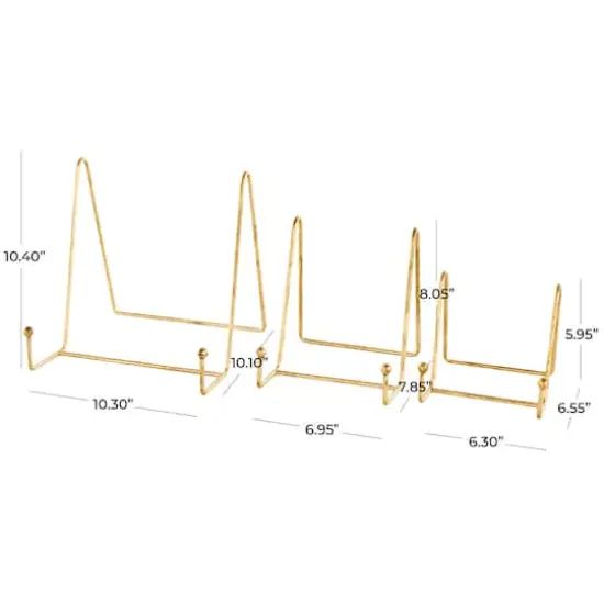 Gold Metal Wide Triangle Display Easel Set {6}