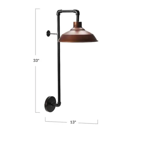 Hello Honey® Metal Wall Sconce with Round Shade Bronze Finish {5}