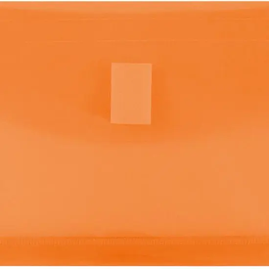 JAM Paper 5.25" x 10" Plastic #10 Hook & Loop Envelopes with 1" Expansion, 24ct. Orange {4}