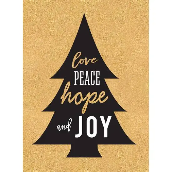 JAM Paper Black & Gold Peace & Joy Christmas Cards Set {6}