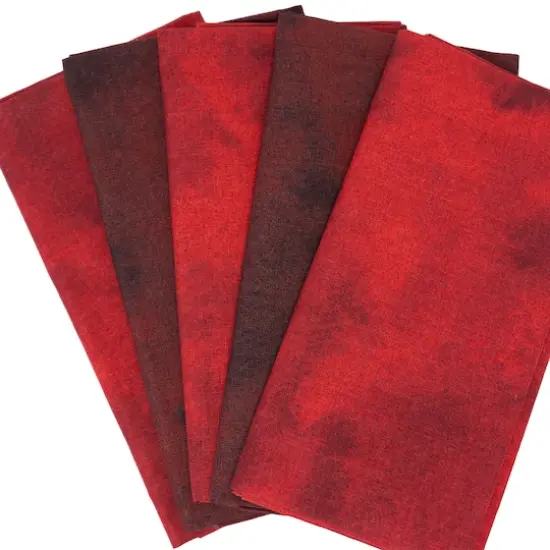 SINGER Christmas Red Tonal Blender Cotton Fabric Fat Quarter Bundle {3}