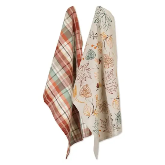 DII&reg; Assorted Autumn Leaves Dishtowel Set {1}