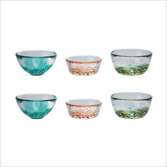 Hello Honey 6-Piece Hand-Blown Confetti Glass Pinch Pot, Multicolor {1}