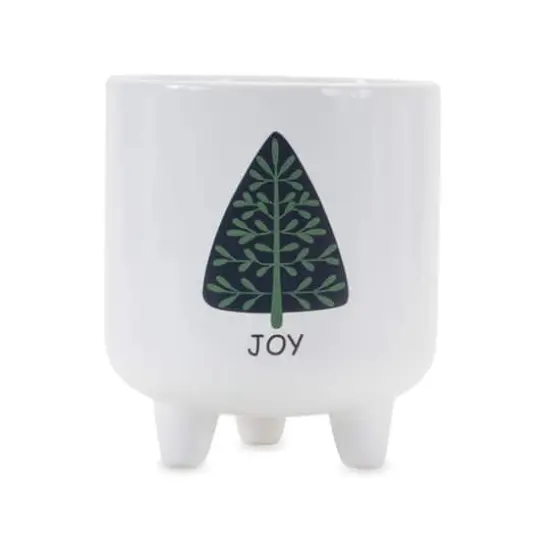 6.25" Footed Pine Tree Dolomite Planter Set {4}