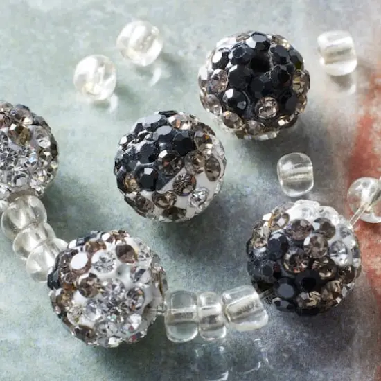 Charcoal Rhinestone Studded Acrylic Beads, 10mm by Bead Landing&trade; {3}
