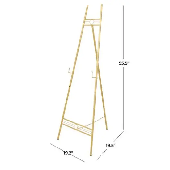 55.5" Gold Metal Geometric 3-Tier Display Easel {6}