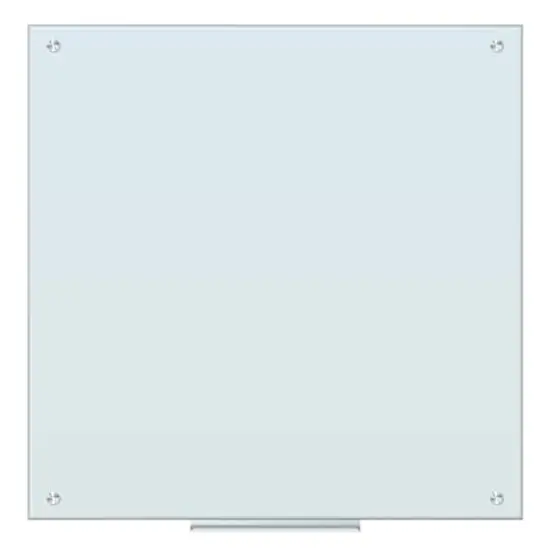 U Brands Frameless White Frosted Magnetic Glass Dry-Erase Board, 36" x 36" {1}