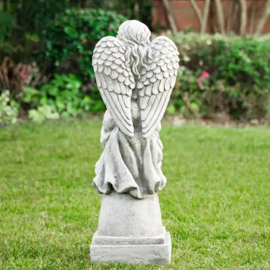 Glitzhome&reg; 31" Angel Garden Bird Feeder Statue {5}