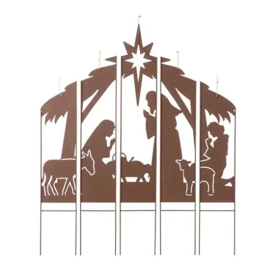Glitzhome&reg; 41.5'' Metal Nativity Combo Yardstake {6}