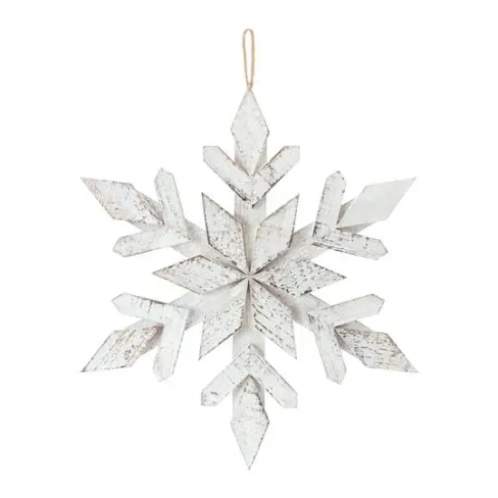 6 Pack 17.5" White Snowflake Ornaments {1}