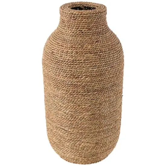 19" Brown Seagrass Handmade Wrapped Vase {1}