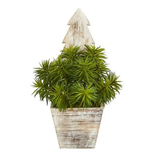 15" Unlit Succulent Artificial Plant in Christmas Tree Planter {1}
