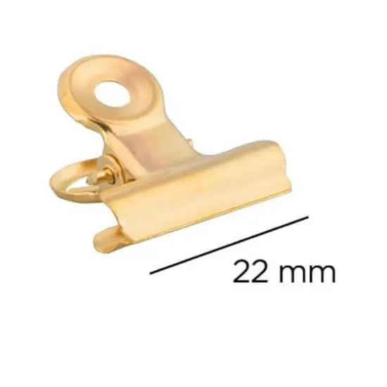 JAM Paper 22mm Metal Bulldog Clips, 25ct. Gold {7}