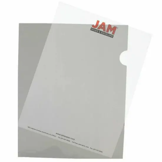 JAM Paper 9" x 11.5" Plastic Sleeves, 12ct. Smoke Gray {1}
