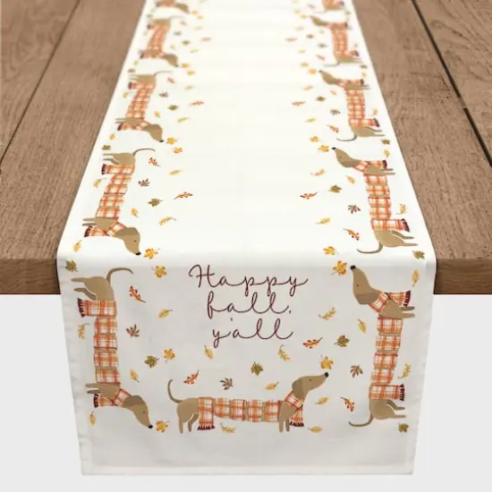 Plaid Scarf Weenie Dog Tablerunner {1}