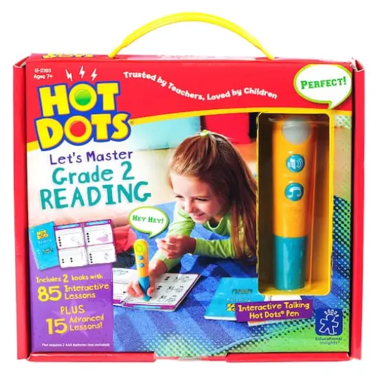 Educational Insights Hot Dots Jr. Let's Master Grade 2 Reading Set with Hot Dots Pen {1}