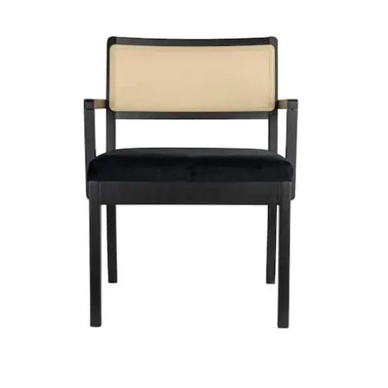 Hello Honey&reg; Crawford Mid-Century Modern Black Solid Wood Arm Chair {5}